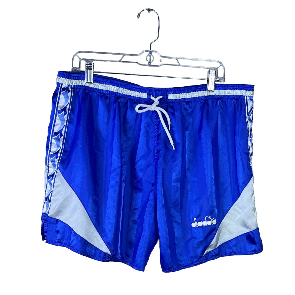 90s Diadora Nylon Soccer Shorts Men's Large Royal Blue Blokecore